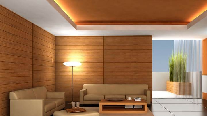 Orange Background And Sofa Set Closeup